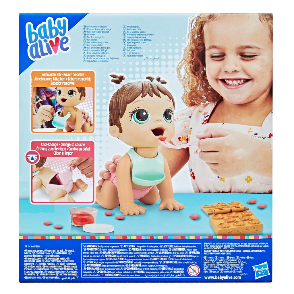 Baby Alive Lil Snacks Doll – 8-Inch Interactive Doll with Snack Mold and Diaper Flap, Ages 3+