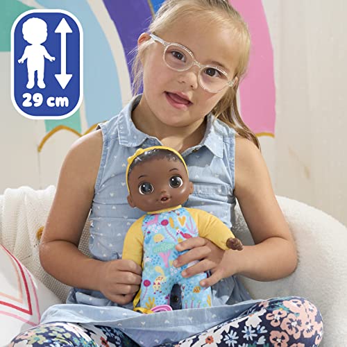 Baby Alive Soft ‘n Cute 11-Inch Doll with Black Hair, Animal Onesie & Teether – Machine Washable Toddler Toy for Ages 18+ Months