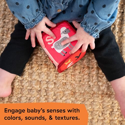 Baby Einstein Alpha Stacks Soft Blocks: 4-Piece Stacking Toy Set with Letters, Animals, and Sensory Sounds