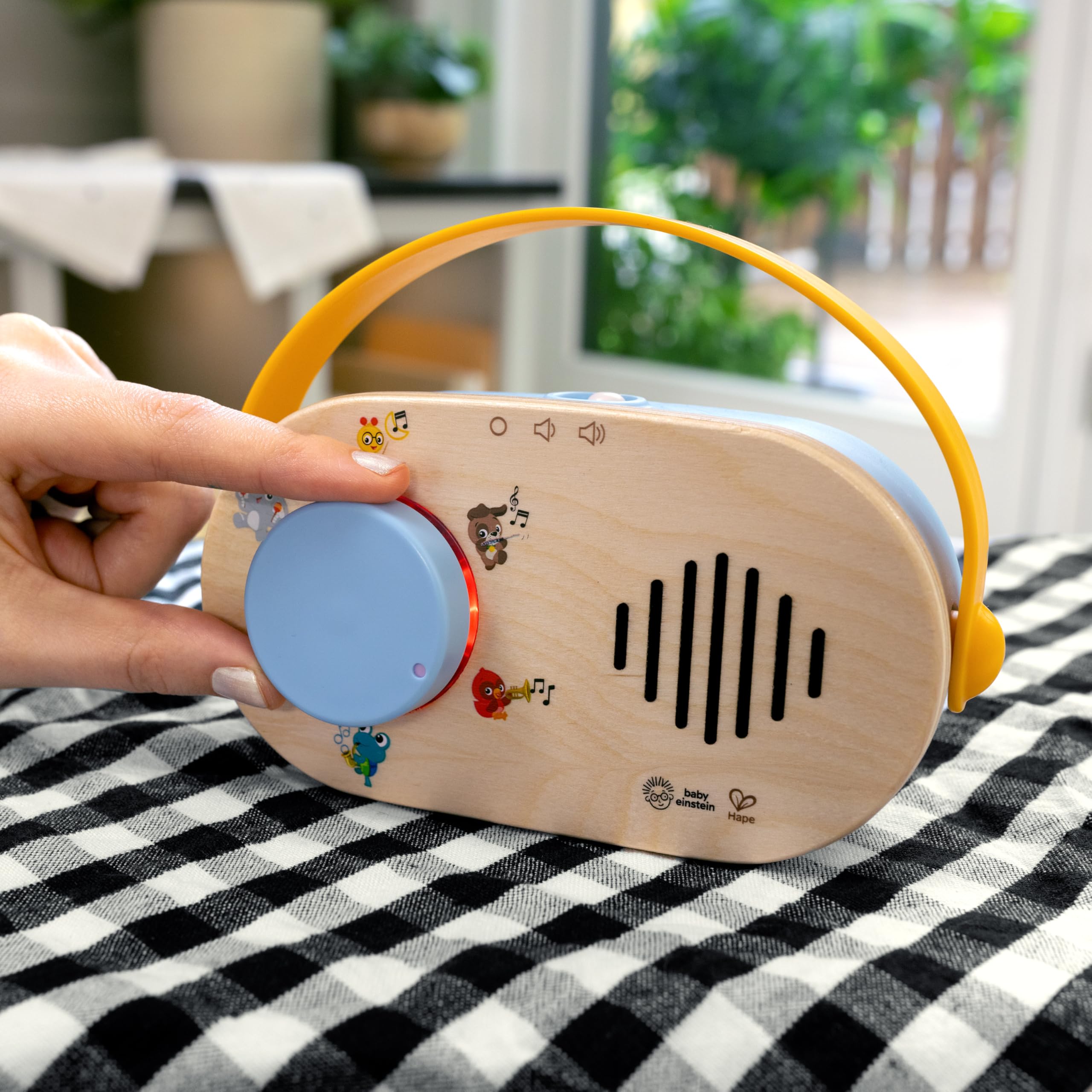 Baby Einstein + Hape Discovery Radio Toy: Musical Wooden Toy with Lights & Sounds for Ages 6 Months+