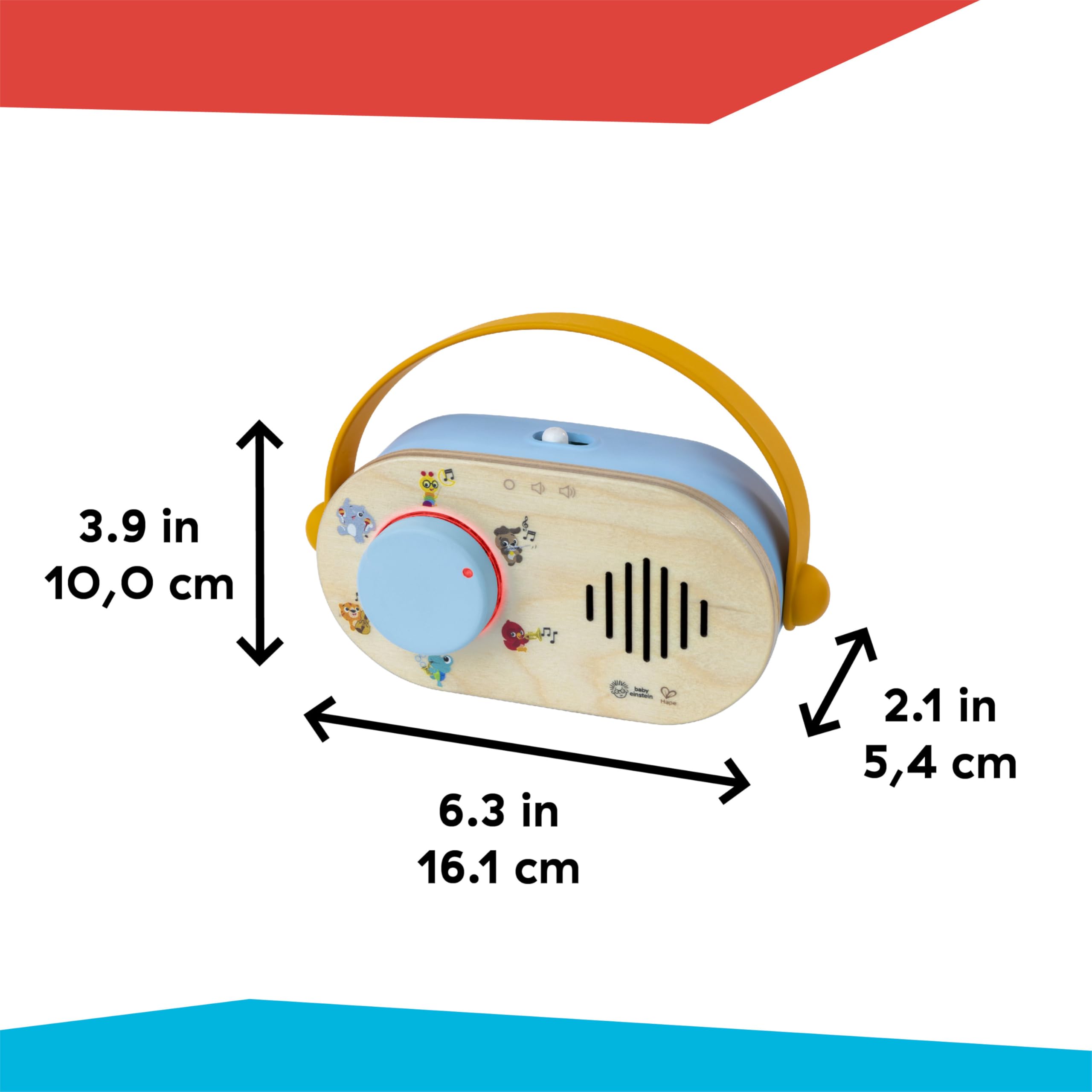 Baby Einstein + Hape Discovery Radio Toy: Musical Wooden Toy with Lights & Sounds for Ages 6 Months+