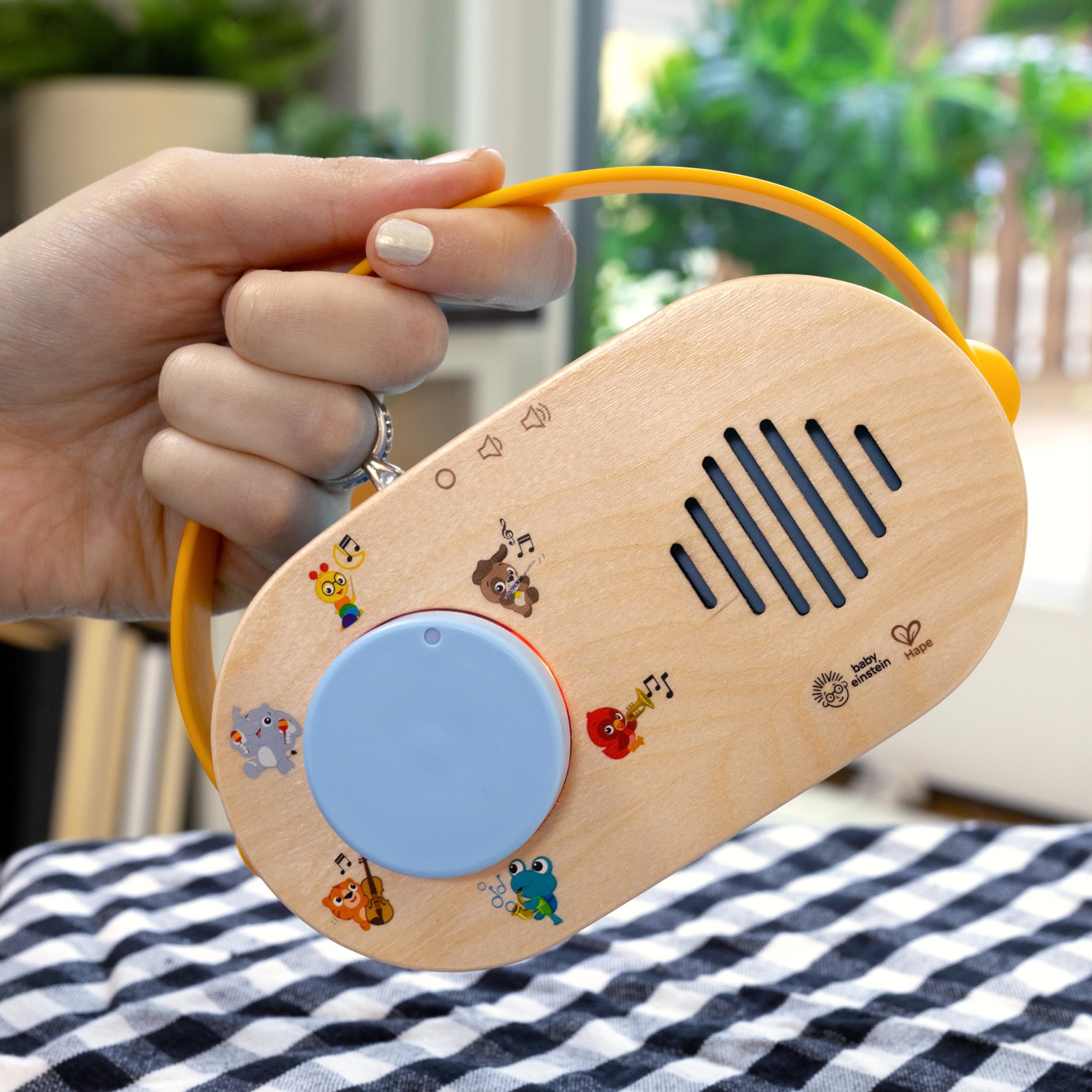 Baby Einstein + Hape Discovery Radio Toy: Musical Wooden Toy with Lights & Sounds for Ages 6 Months+