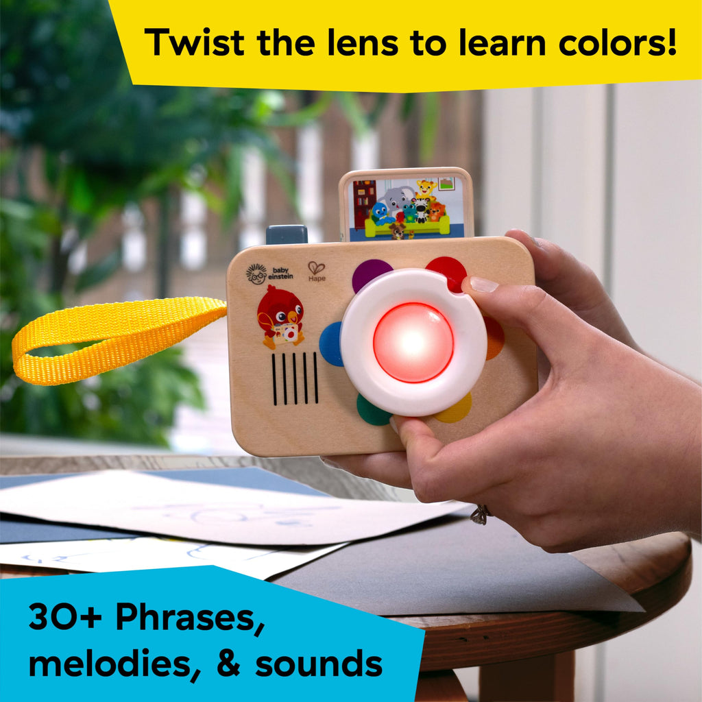 Baby Einstein + Hape Learning Lens Toy Camera – Color Learning and Pretend Play with 4 Languages