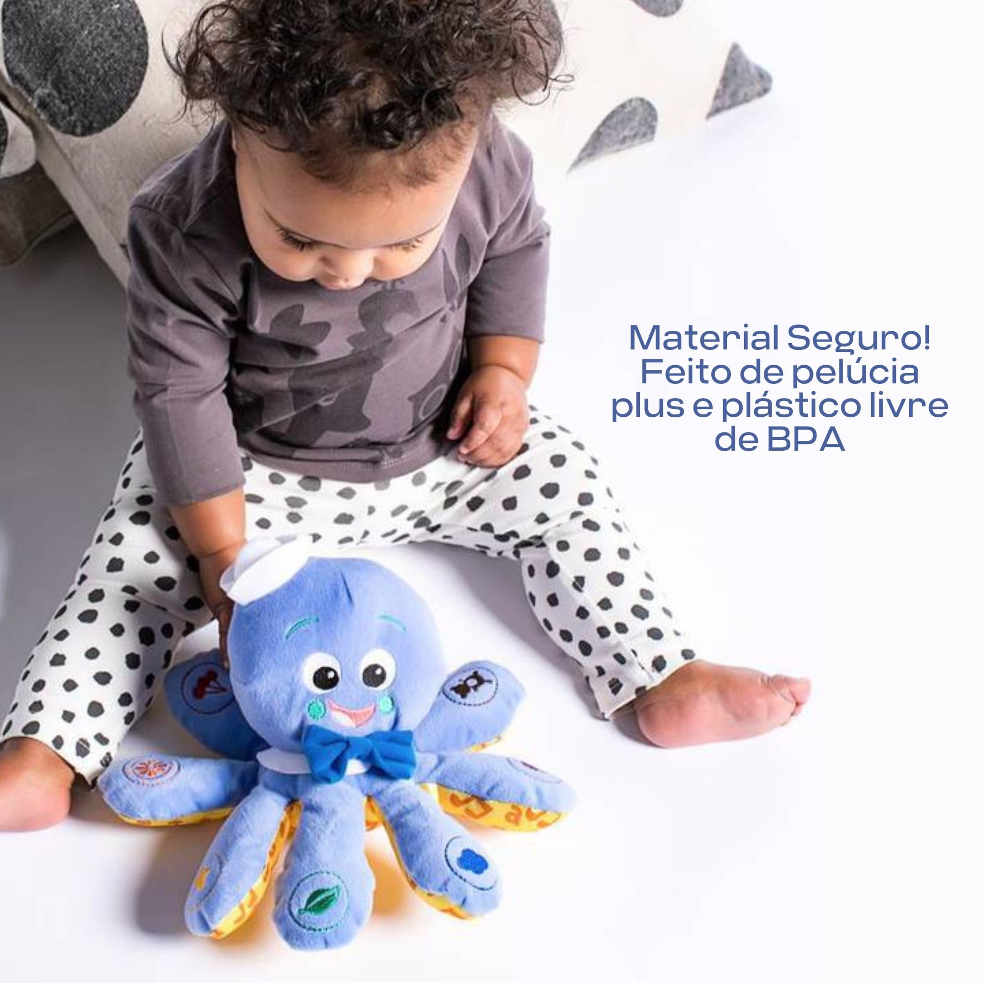 Baby Einstein Octoplush Musical Plush Toy – Learn Colors in 3 Languages, Blue, 11 Inches, Ages 3 Months+