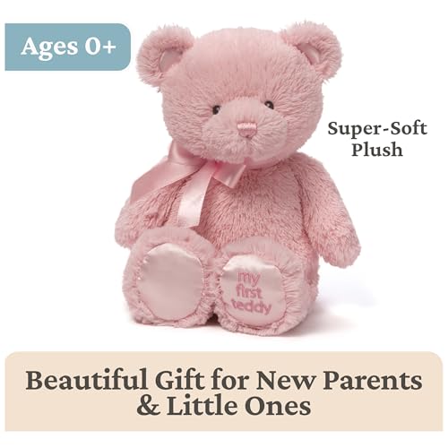 Baby GUND My First Teddy Bear - Ultra Soft Plush for Newborns, Pink, 10 Inches