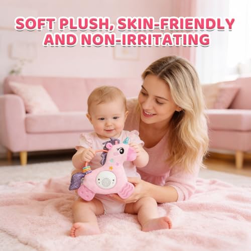 Baby Musical Activity Soft Toy – Plush Unicorn with Teether, Rattle, Light & Sound for 6–12 Months