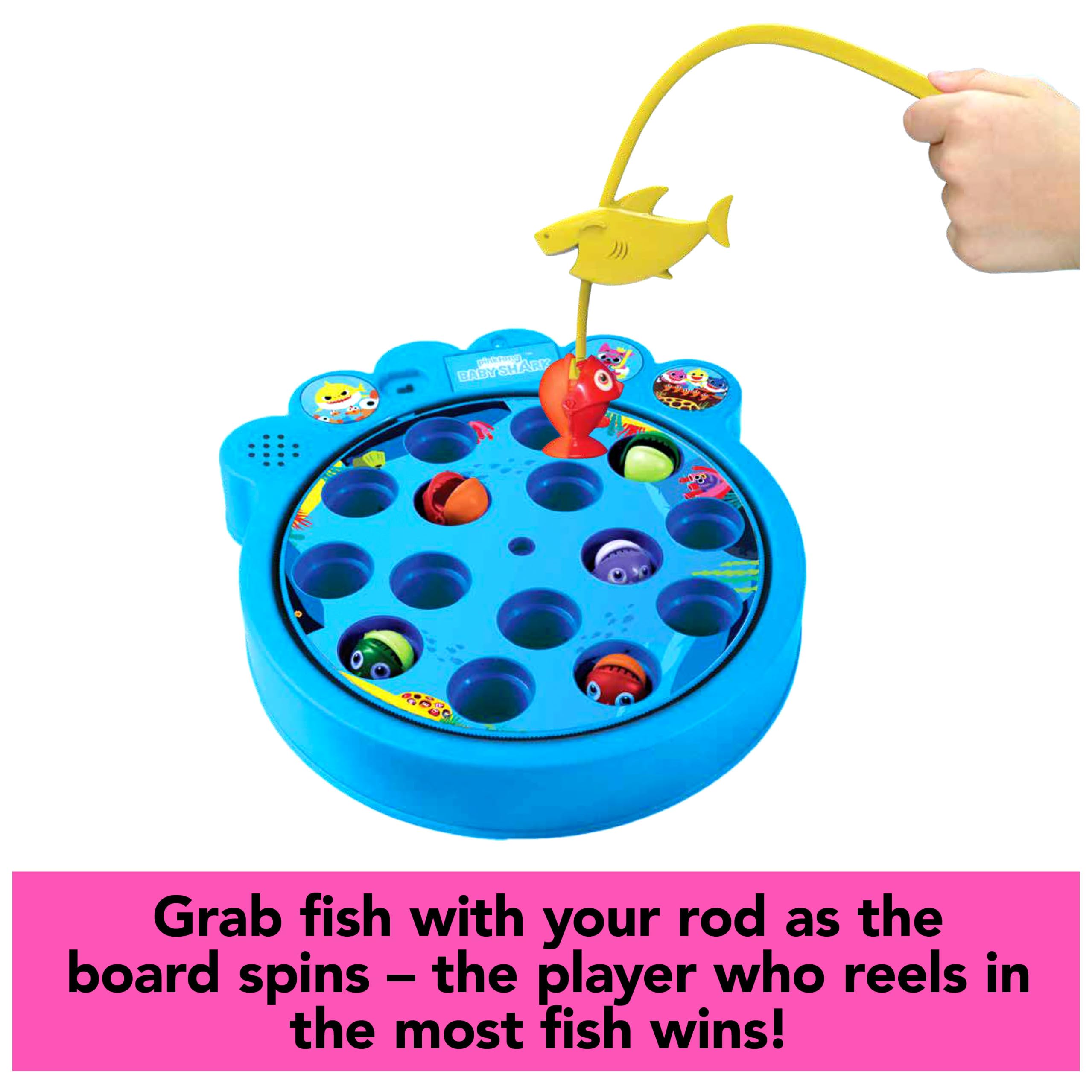 Baby Shark Let's Go Hunt Musical Fishing Game – Spin Master Preschool Board Game for 2-4 Players, Ages 4+