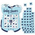 Baby Shower Bingo Game: 18 Blue Bodysuit-Shaped Cards with Markers - Big Dot of Happiness
