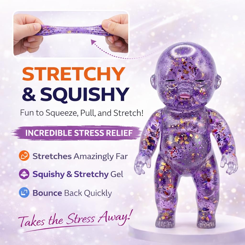Baby Squishy Glitter Slow Rising Purple – Sensory Fidget Toy for Stress Relief