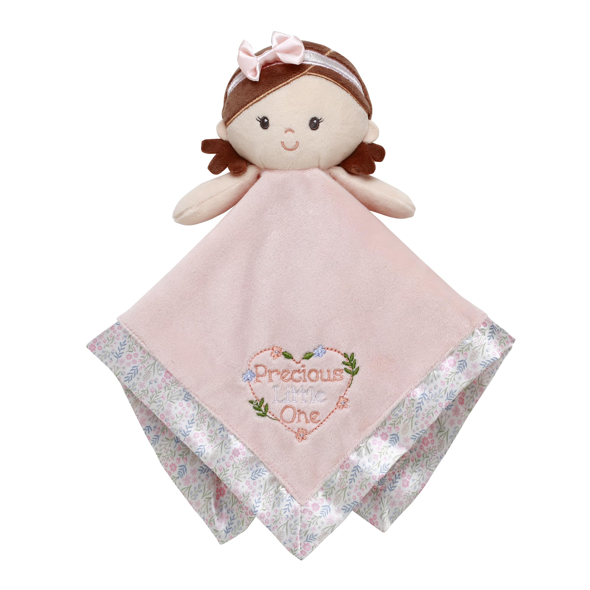 Baby Starters Snuggle Buddy – 13-Inch Plush Doll & Security Blanket with Satin Trim, Pink Floral