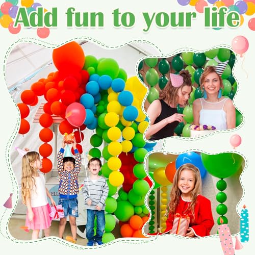 Baibaoxiang 105-Pack Green Linking Balloons - 6 Inch Quick Connect Balloons for Party Decor