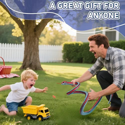 Bakalizoo 3.6 ft Long Snake Plush – Lifelike Soft Stuffed Animal Toy for Pranks, Halloween, Gifts (Blue)