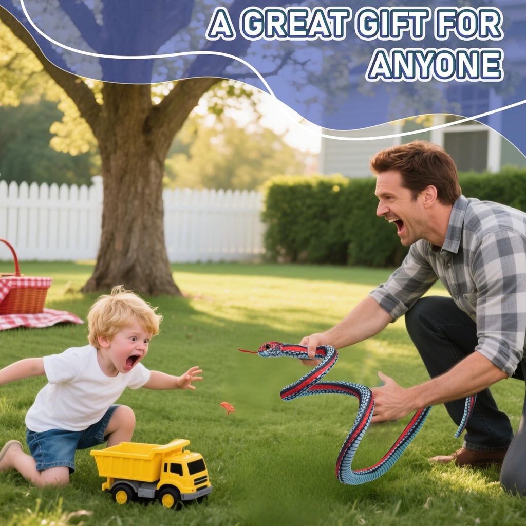 Bakalizoo 3.6 ft Long Snake Plush – Lifelike Soft Stuffed Animal Toy for Pranks, Halloween, Gifts (Blue)