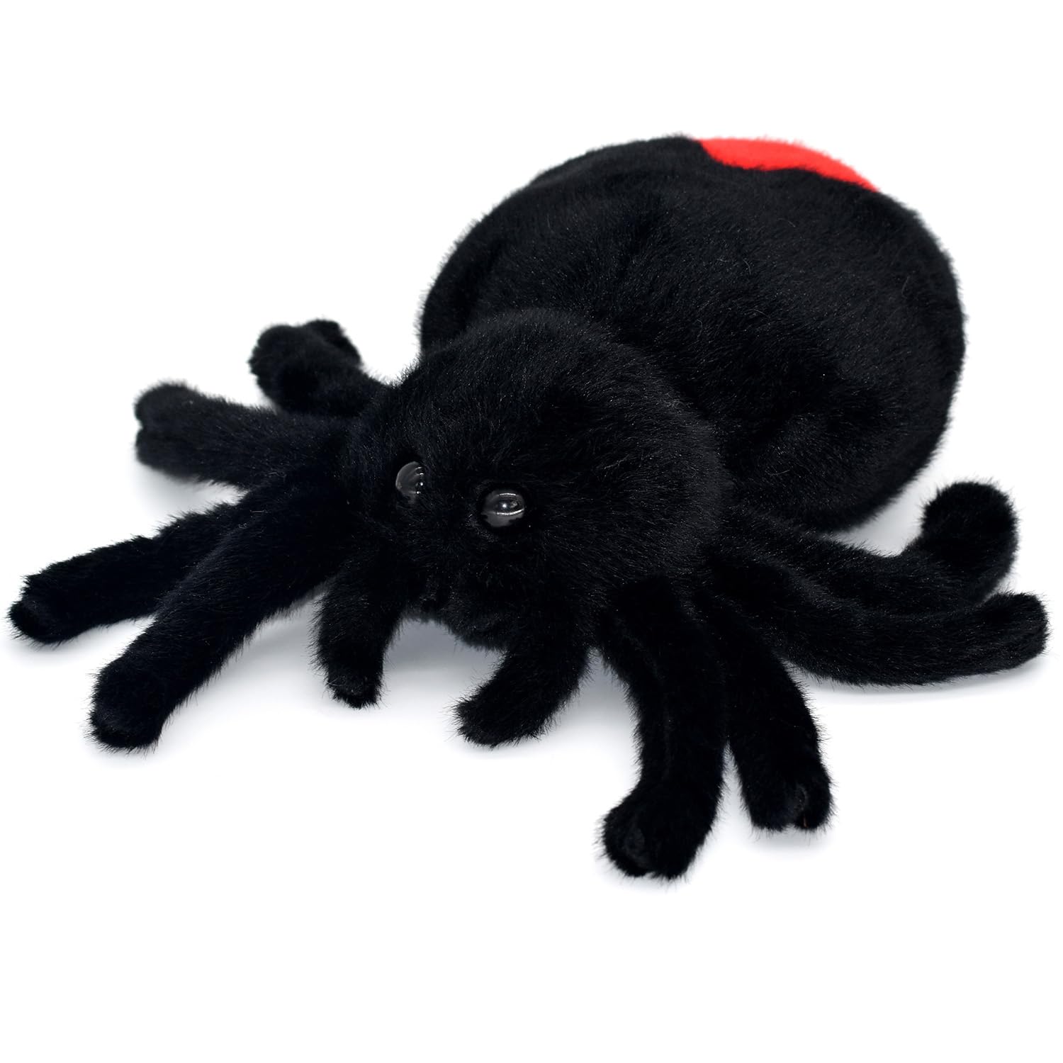 Bakalizoo Soft Spider Plush – Lifelike Stuffed Animal for Pranks, Halloween Decor & Gifts (Black, 7.9 Inches)