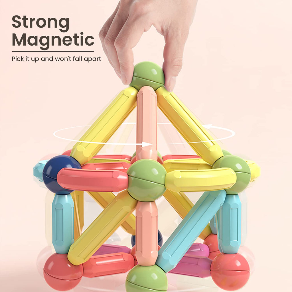 BAKAM 25-Piece Magnetic Building Set: STEM Learning Toy with Sticks and Balls for Kids Ages 4-8