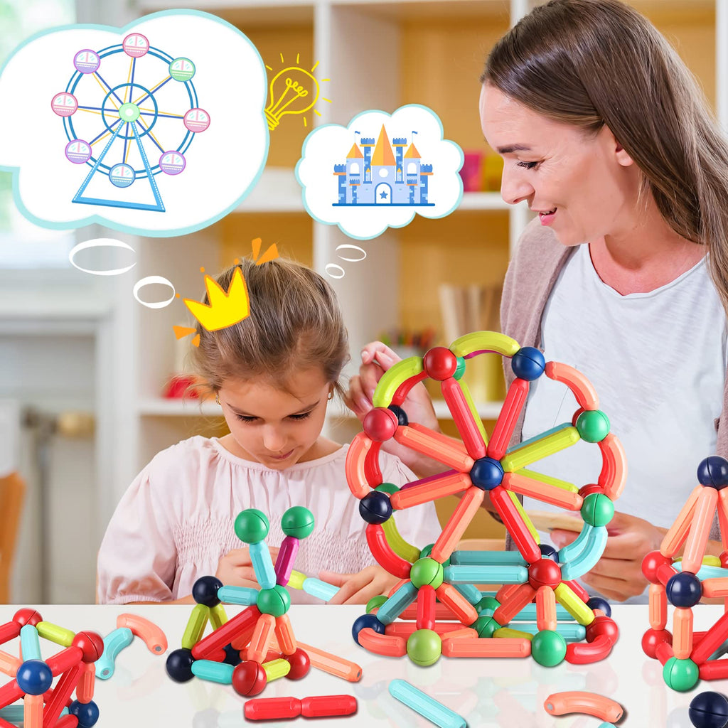 BAKAM 25-Piece Magnetic Building Set: STEM Learning Toy with Sticks and Balls for Kids Ages 4-8