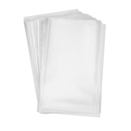 BakeBaking 200 Clear OPP Treat Bags 6x9" with 200 Twist Ties (6 Colors) - Food Grade, Thick, for Parties