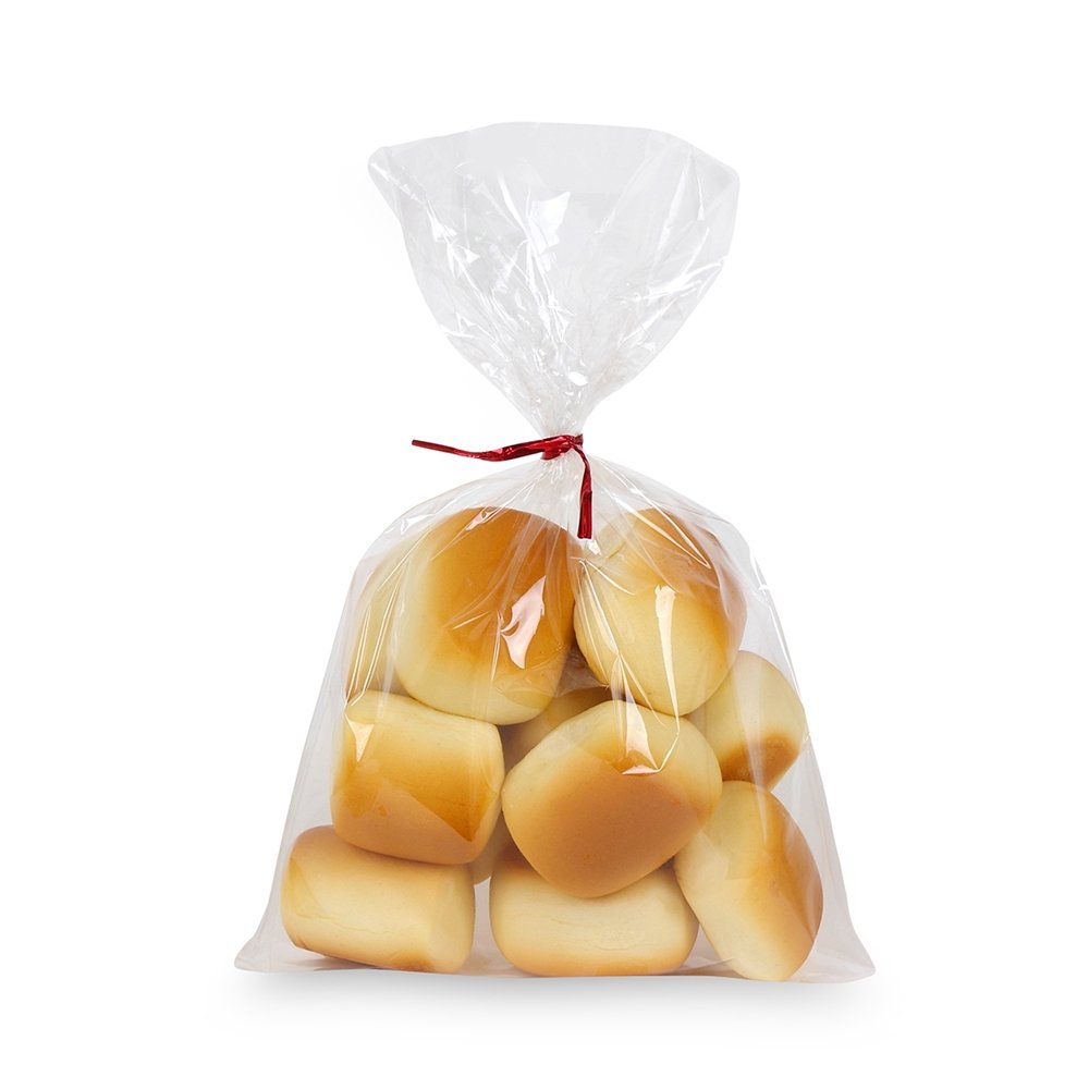 BakeBaking 200 Clear OPP Treat Bags 6x9" with 200 Twist Ties (6 Colors) - Food Grade, Thick, for Parties