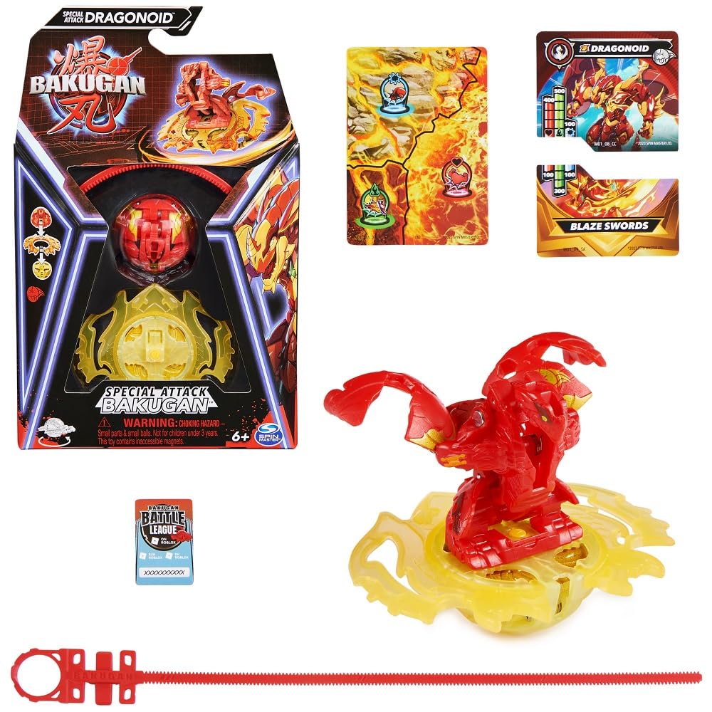 Bakugan Special Attack Dragonoid: Spinning Action Figure with Cards and Roblox Code