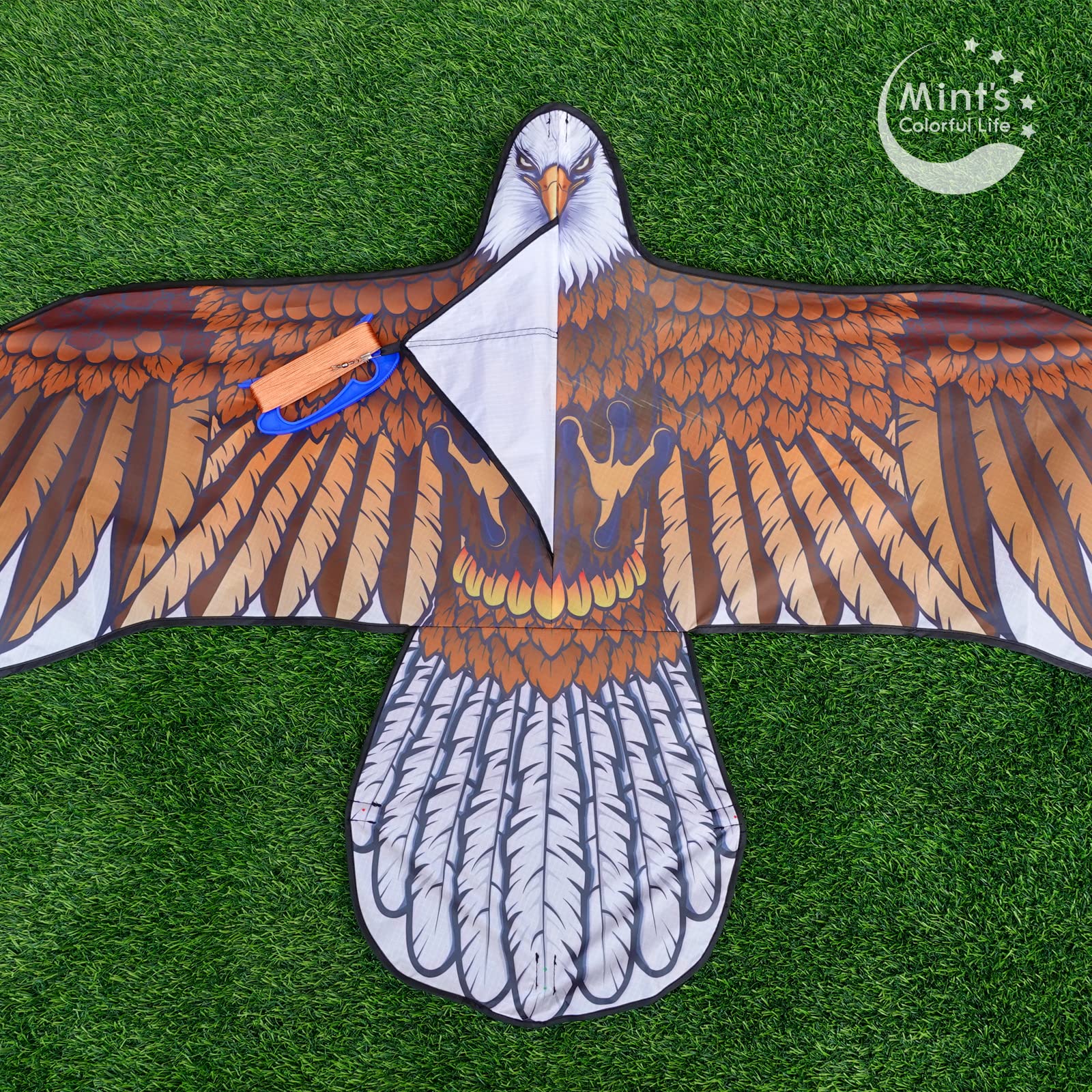 Bald Eagle Kite with 60-Inch Wingspan – Easy to Fly for Adults and Kids, Single Line Nylon Kite for Beach and Park