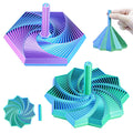 Balkwan 2-Pack 3D Printed Fidget Stars with Detachable Handles - Stress Relief Desk Toy for Anxiety, Green + Purple