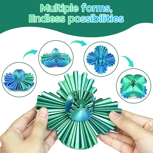 Balkwan Gear Ball 3D Printed Fidget Toy – Green, 3.3 in Spinning Sphere for Stress Relief