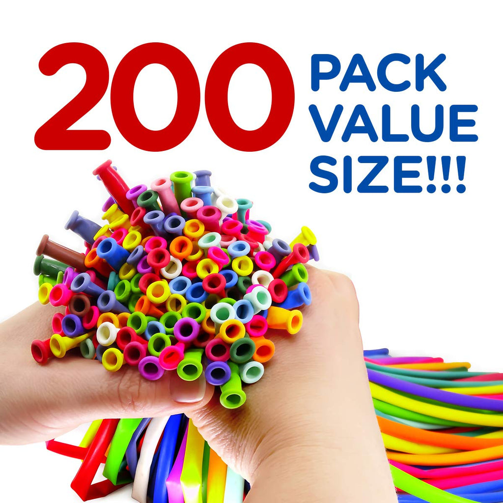 Balloon Animal Refill Pack – 200 Twisting Balloons with Double Action Hand Pump