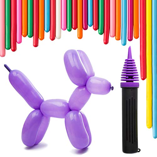 Balloon Animal Refill Pack – 200 Twisting Balloons with Double Action Hand Pump