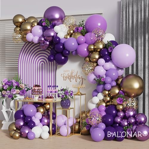 BALONAR 146Pcs Pastel Purple Balloon Garland Arch Kit for Baby Showers & Princess Parties