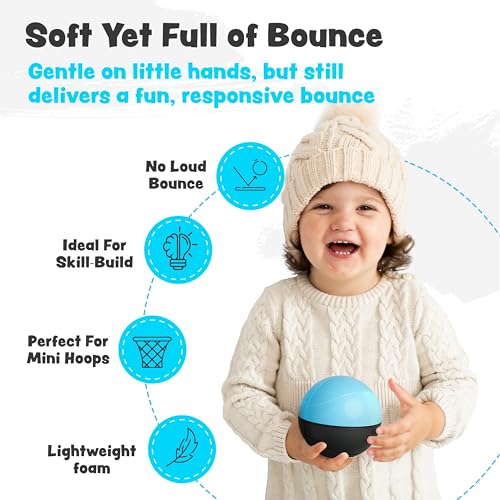 BAMMAX 4-Inch Soft Foam Mini Basketballs (2-Pack) – Silent Indoor Play for Kids & Toddlers