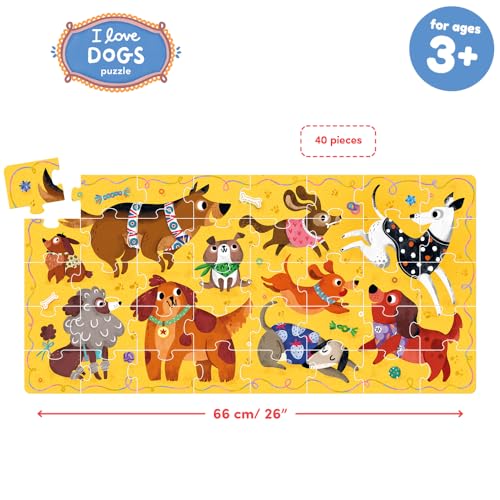 Banana Panda I Love Dogs Puzzle – 40-Piece Floor Puzzle for Toddlers Ages 3+