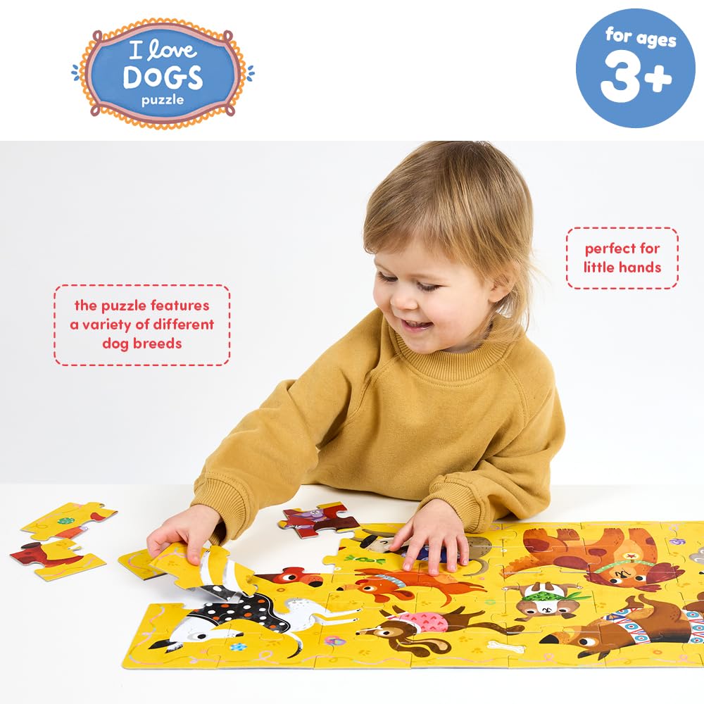 Banana Panda I Love Dogs Puzzle – 40-Piece Floor Puzzle for Toddlers Ages 3+