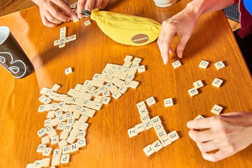 Bananagrams Classic Word Game – Fast-Paced Spelling & Anagram, 144 Tiles, 1–8 Players, Ages 7+