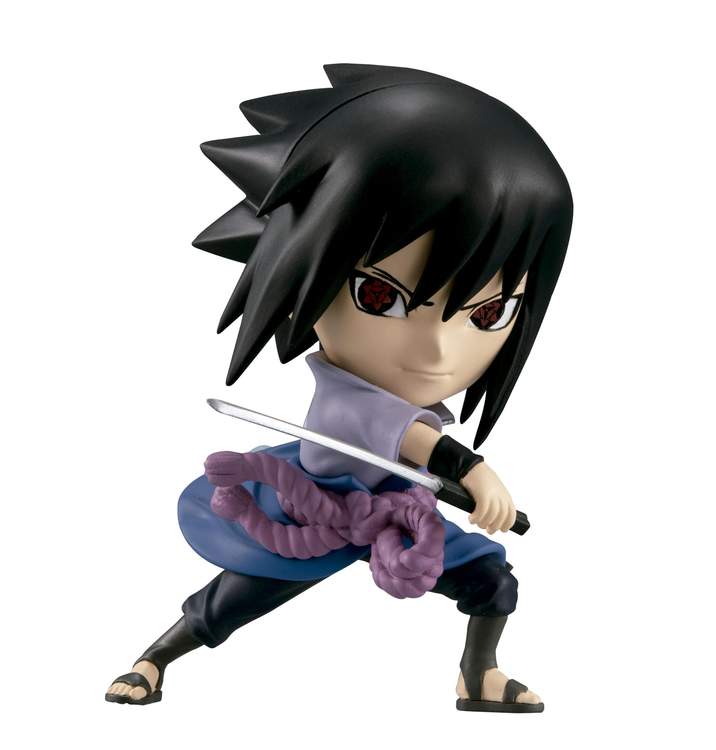 BANDAI Naruto Chibi Masters Sasuke Uchiha Action Figure with Base Stand – Officially Licensed Naruto Shippuden Collectible