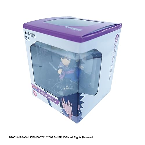 BANDAI Naruto Chibi Masters Sasuke Uchiha Action Figure with Base Stand – Officially Licensed Naruto Shippuden Collectible