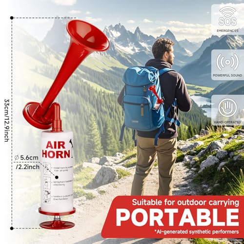 BANHAO Aluminum Handheld Air Horn – Loud Manual Noisemaker for Safety and Events