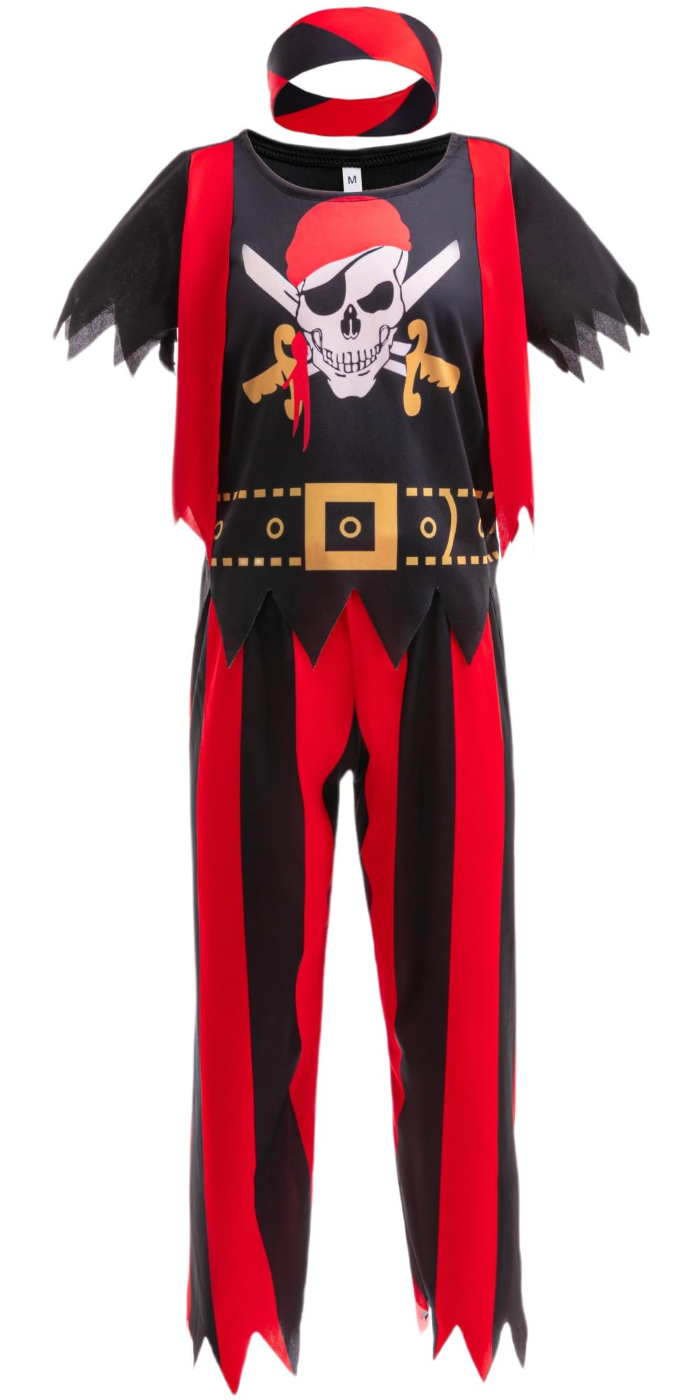BanKids Pirate Costume for Kids – Complete Role Play Set with Hat, Eye Patch, and More (Ages 3-10)