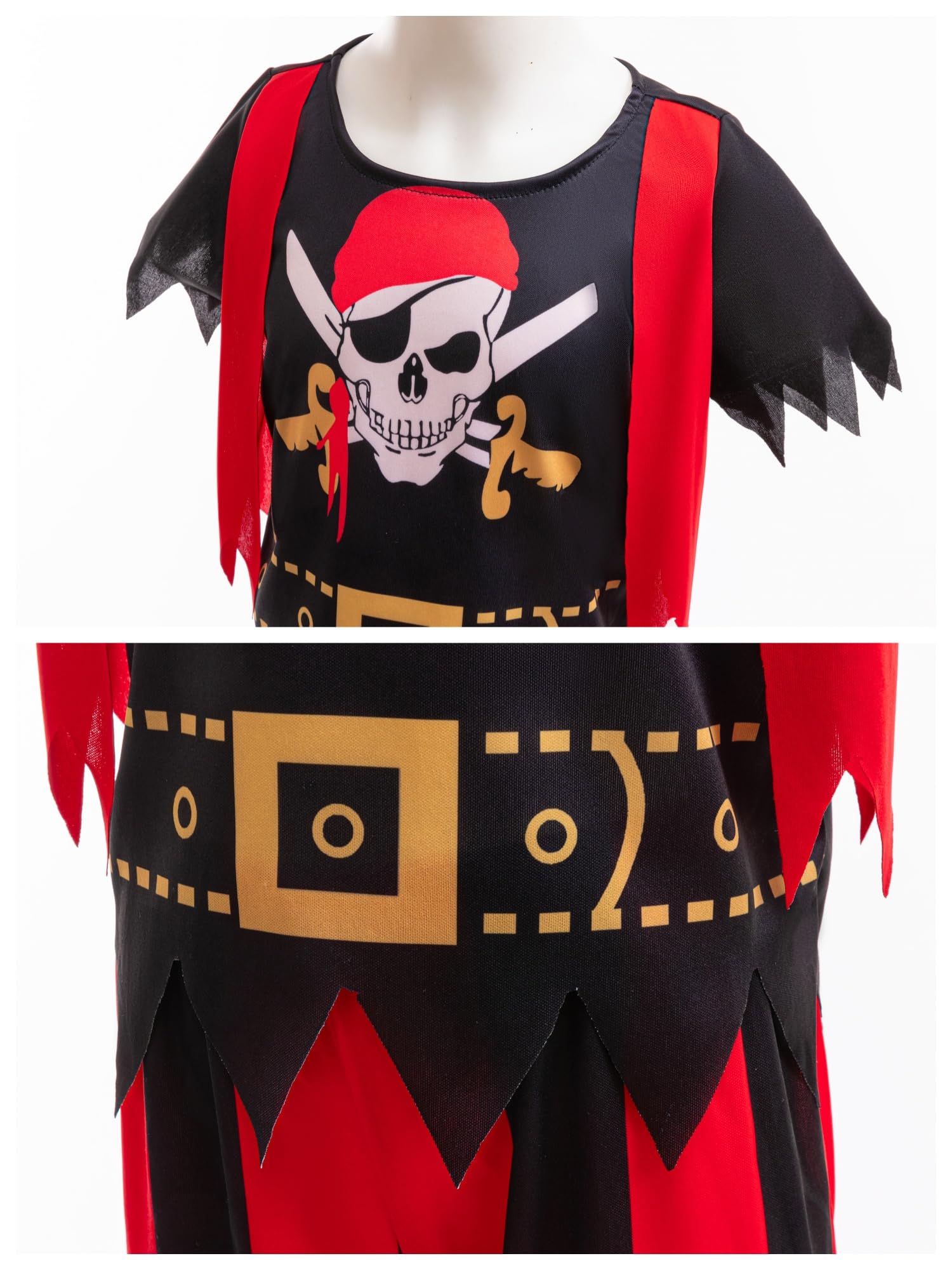 BanKids Pirate Costume for Kids – Complete Role Play Set with Hat, Eye Patch, and More (Ages 3-10)