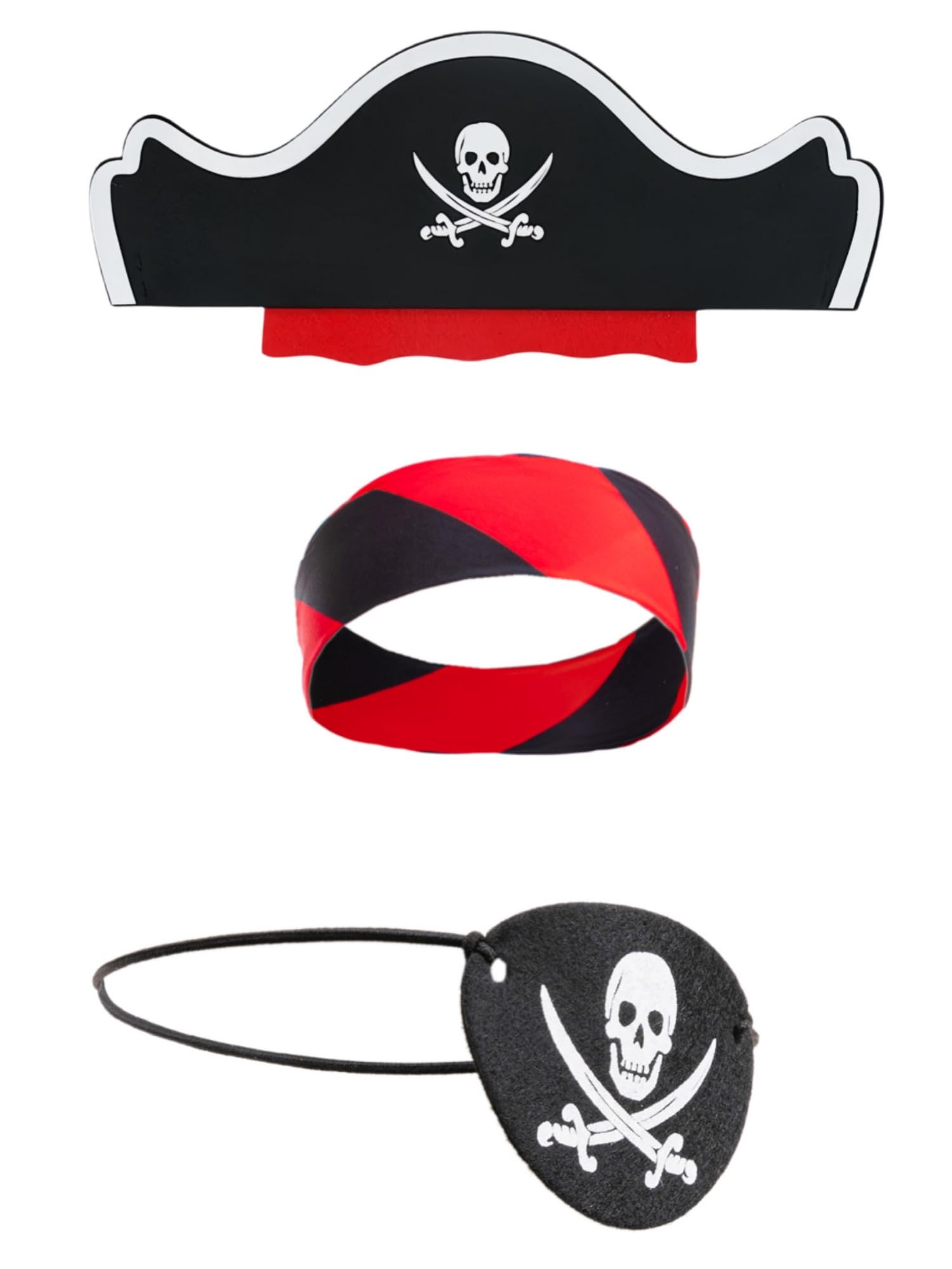 BanKids Pirate Costume for Kids – Complete Role Play Set with Hat, Eye Patch, and More (Ages 3-10)