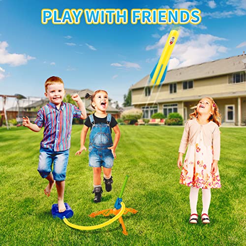 Banvih Rocket Launcher Refills – 8 Foam Air Rockets for Outdoor Play, Compatible with Most Launchers, DIY Stickers, Gift for Boys 3-8
