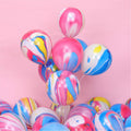 Banyeyun 50-Pack Rainbow Agate Marble Tie Dye Balloons - 12 Inch Latex Swirl Balloons for Party Decorations