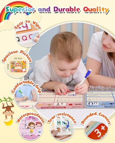 Baobrava 37-Theme Tracing Activity Book for Kids Ages 3-8 - Reusable Erasable Handwriting Practice