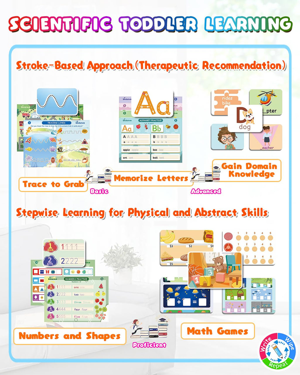 Baobrava 37-Theme Tracing Activity Book for Kids Ages 3-8 - Reusable Erasable Handwriting Practice