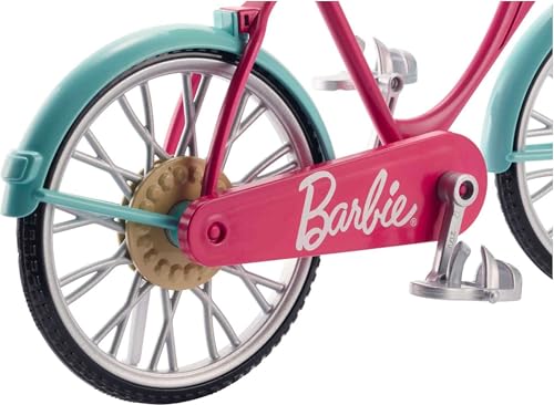 Barbie Bicycle with Basket of Flowers – Working Pedals, Helmet, and Removable Flowers