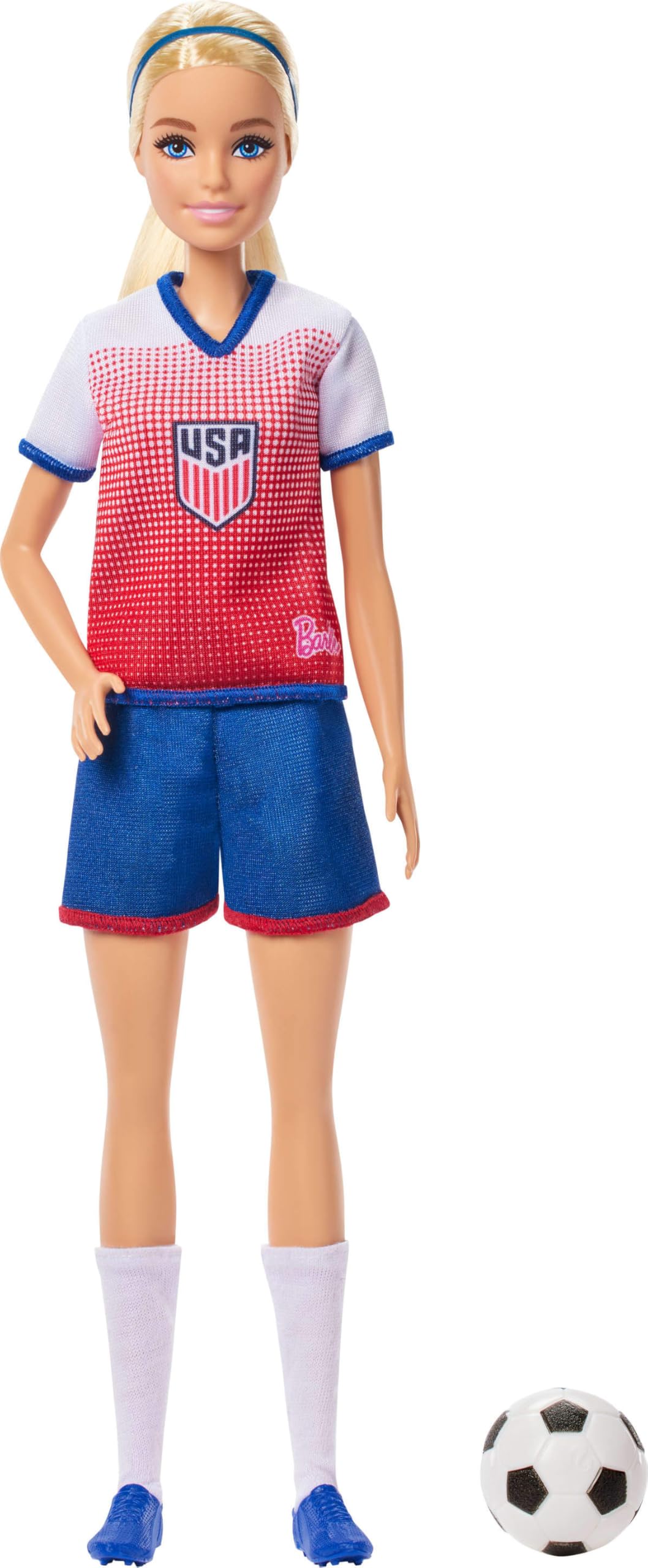 Barbie Careers USSF Soccer Doll - 11.5-Inch Fashion Doll with Removable Uniform and Soccer Ball Accessory