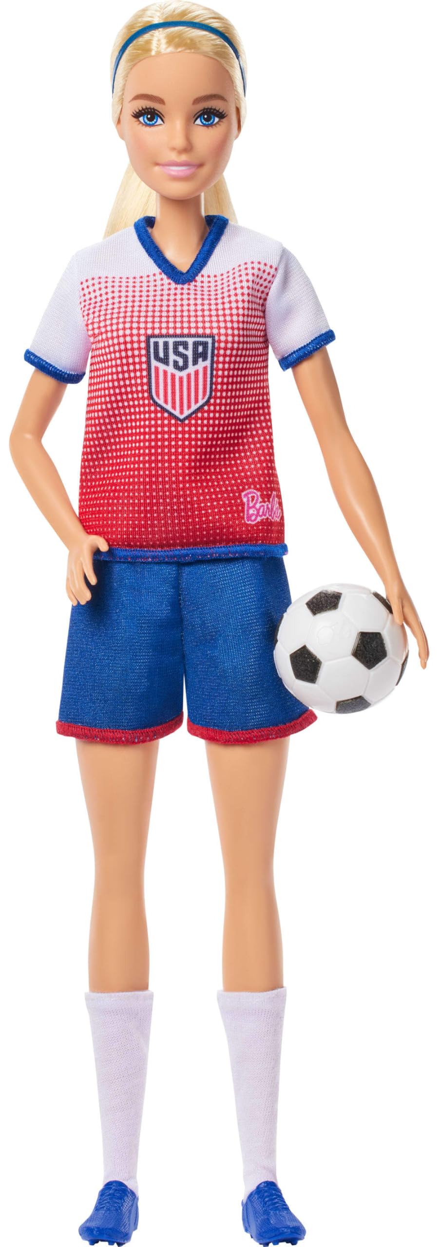 Barbie Careers USSF Soccer Doll - 11.5-Inch Fashion Doll with Removable Uniform and Soccer Ball Accessory