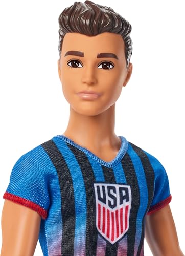 Barbie Careers USSF Soccer Ken Doll – 11.5 Inch with Removable Cleats and Soccer Ball