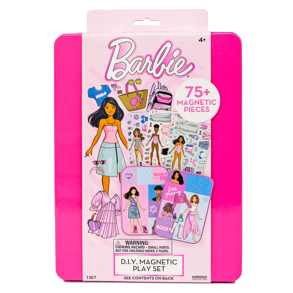 Barbie D.I.Y. Magnetic Play Set: 75+ Pieces, 3 Magnetic Dolls, Travel-Friendly Dress-Up Toy for Kids Ages 4+