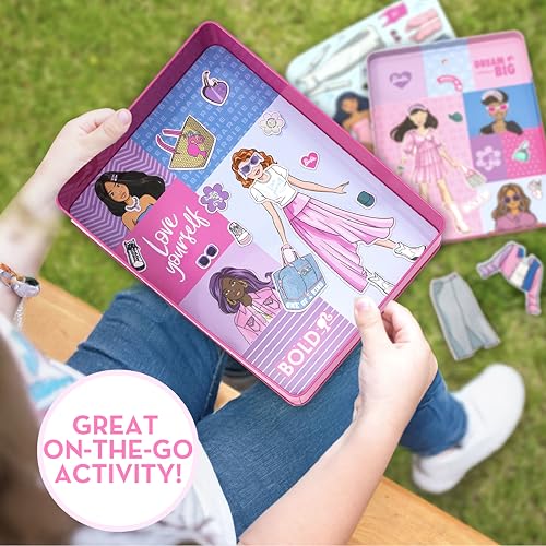 Barbie D.I.Y. Magnetic Play Set: 75+ Pieces, 3 Magnetic Dolls, Travel-Friendly Dress-Up Toy for Kids Ages 4+