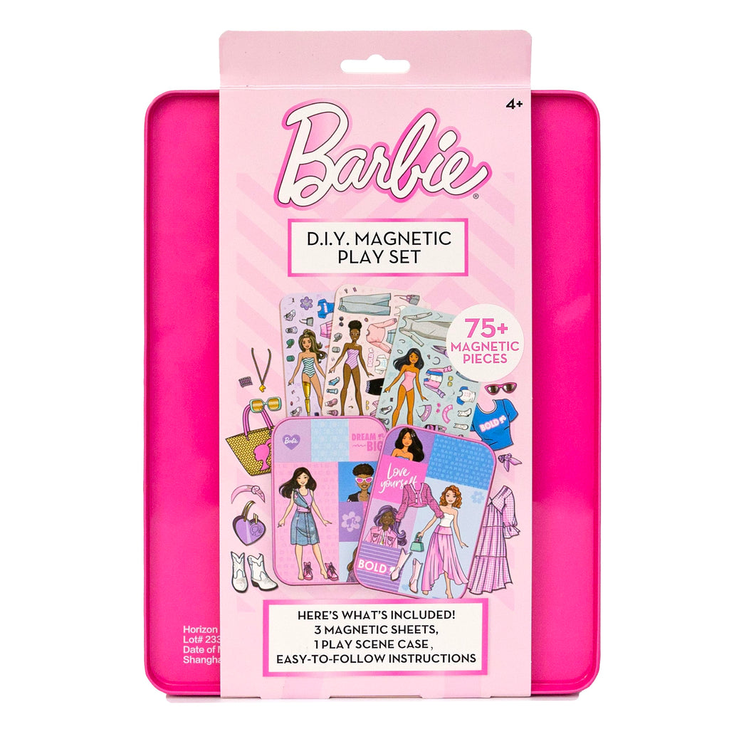 Barbie D.I.Y. Magnetic Play Set: 75+ Pieces, 3 Magnetic Dolls, Travel-Friendly Dress-Up Toy for Kids Ages 4+